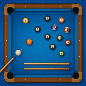 Image showing table and cues of 8 Ball Pool for Pc